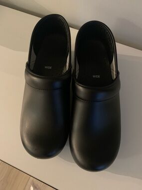 Wide-Fit Black Slip-On Mules